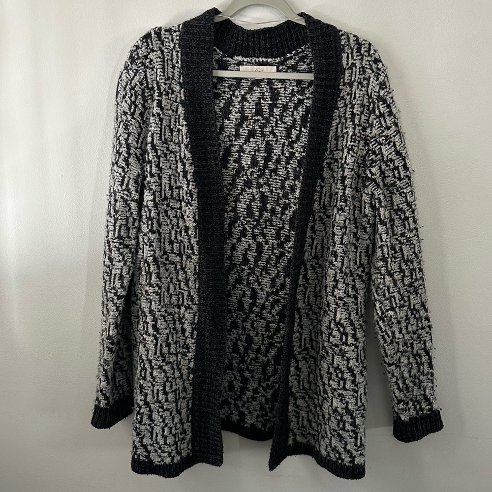 Long sweater, dark grey and light grey, size L LOFT